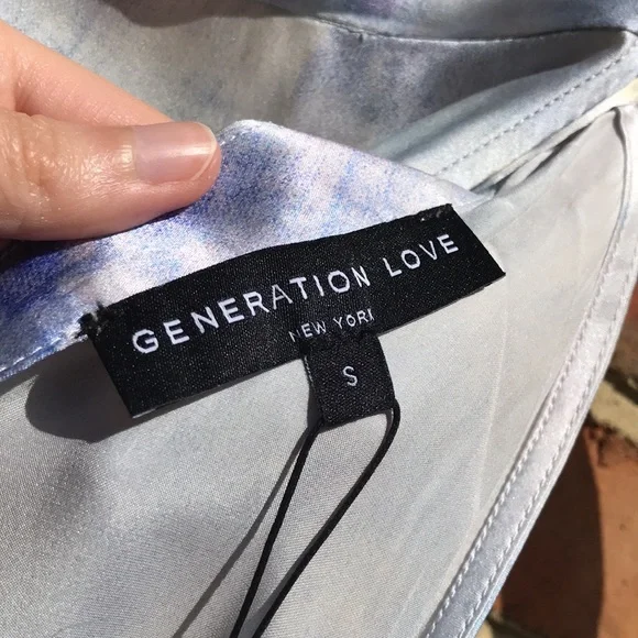 Revolve Generation Love Kaylee Printed Silk Blouse - Picture 11 of 16